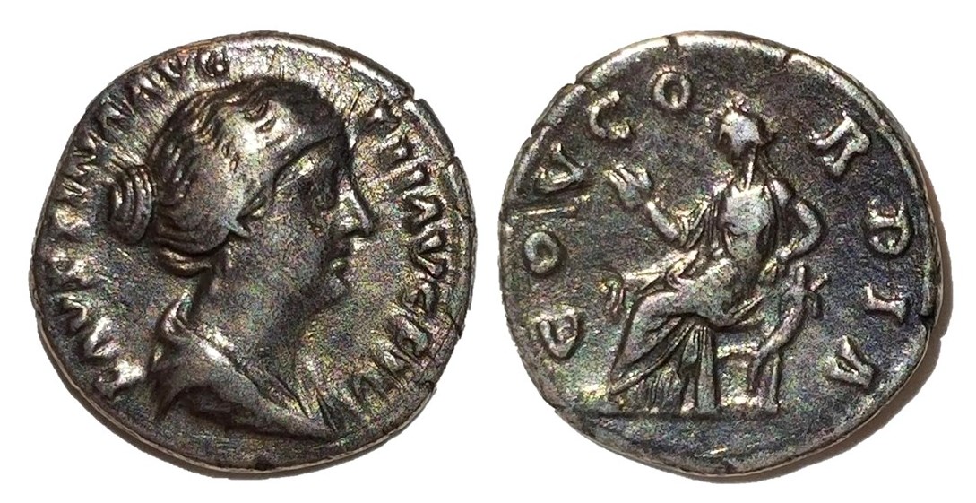 Faustina Jr CONCORDIA seated denarius type 5 hairstyle.jpg