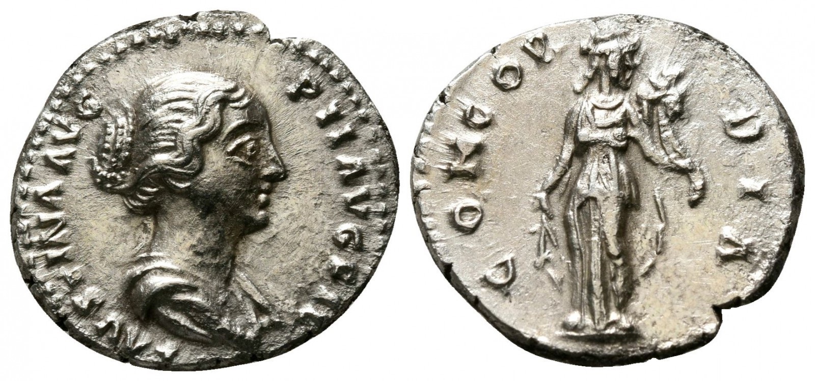 Faustina Jr CONCORDIA standing denarius 1085.jpg