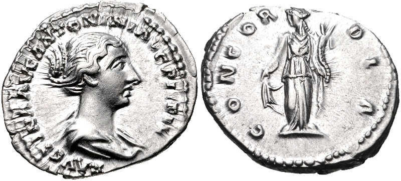 Faustina Jr CONCORDIA standing denarius head left CNG.jpg