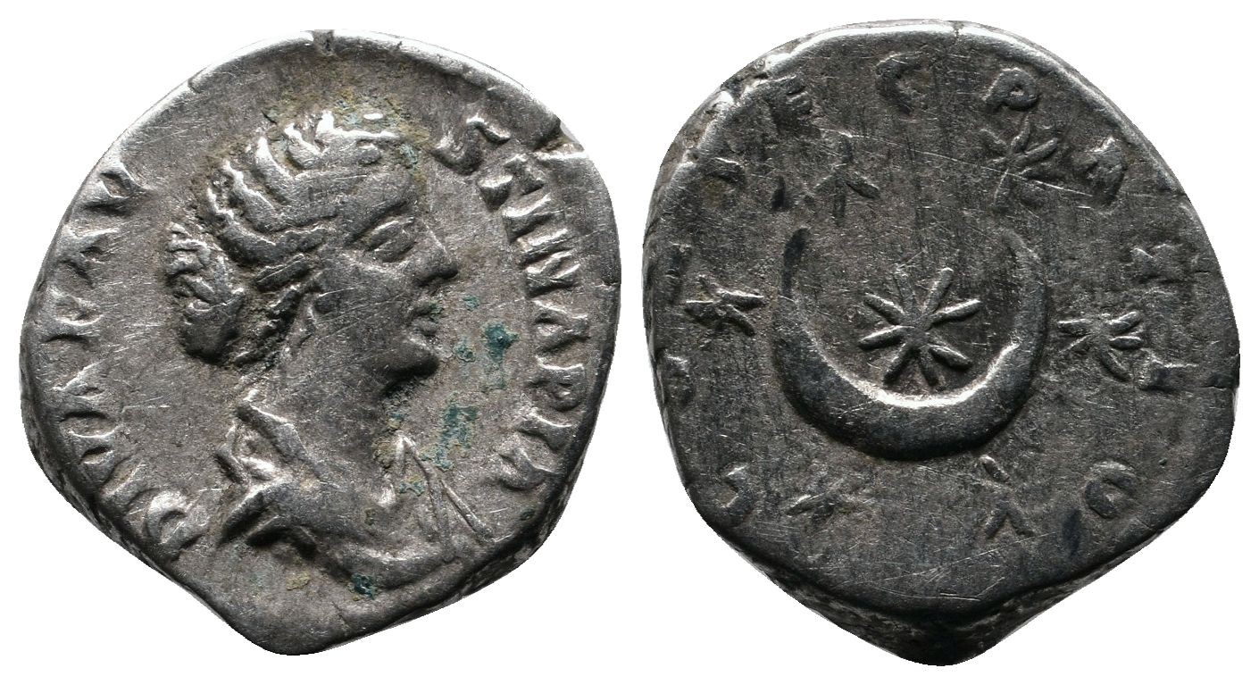 Faustina Jr CONSECRATIO moon and stars denarius.jpg