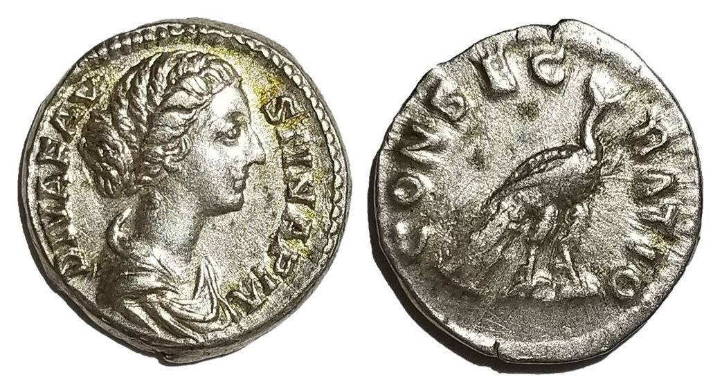 Faustina Jr CONSECRATIO Peacock denarius.jpg