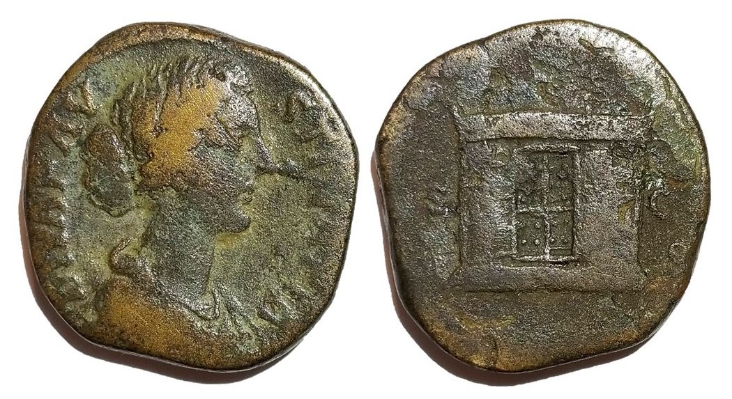 Faustina Jr CONSECRATIO S C altar no palmettes sestertius.jpg