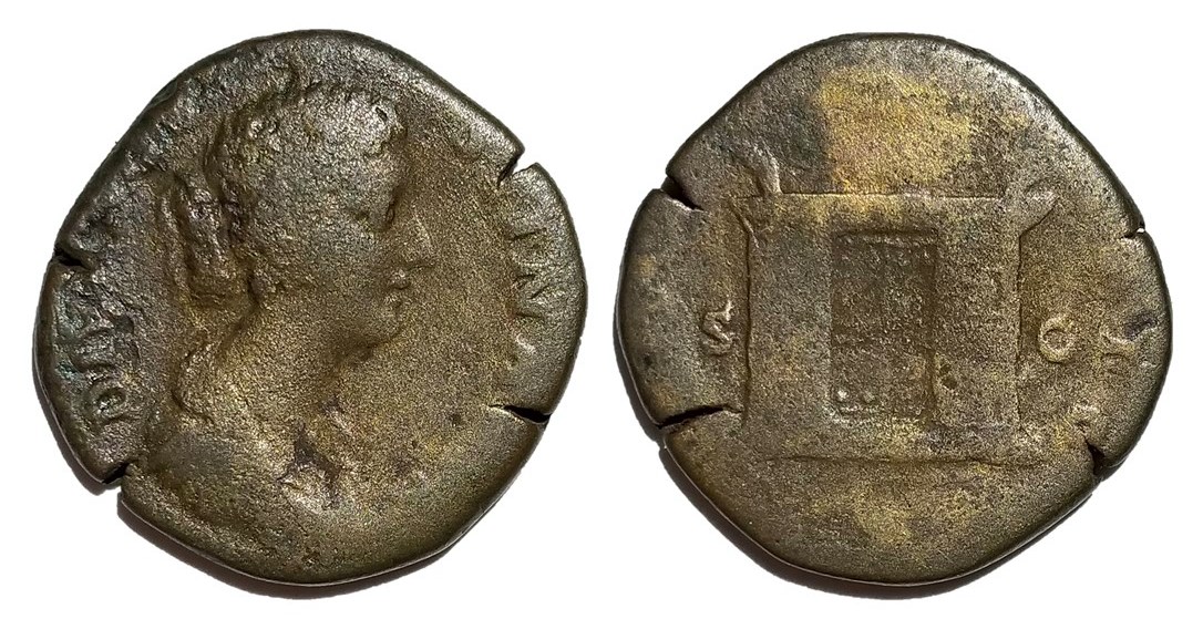 Faustina Jr CONSECRATIO S C altar with palmettes sestertius.jpg