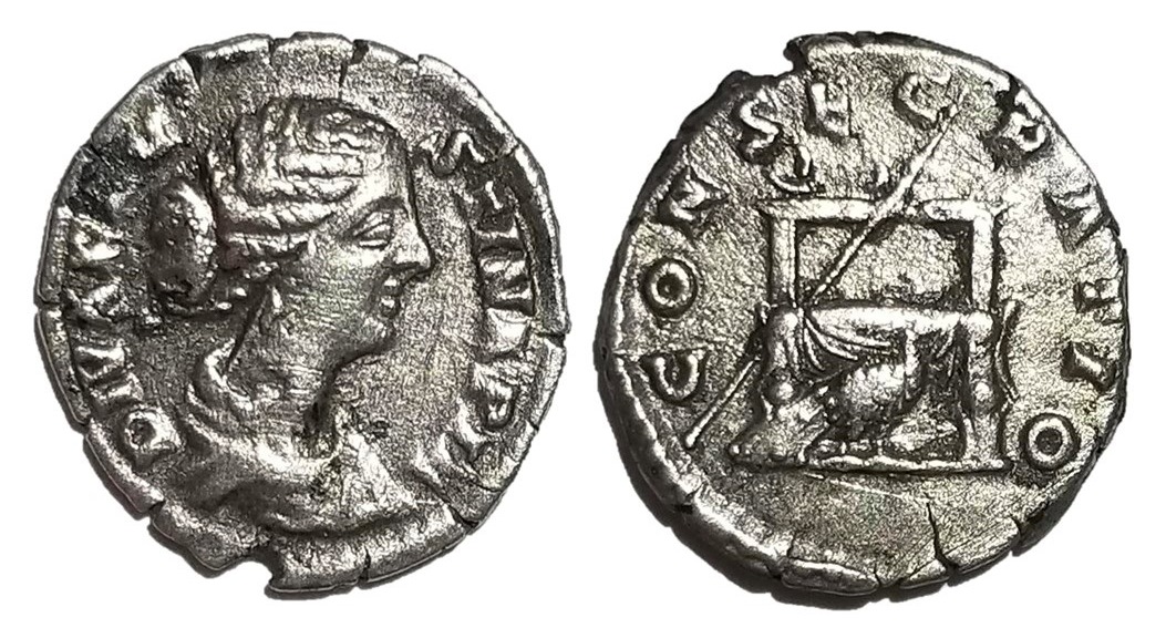 Faustina Jr CONSECRATIO throne and peacock denarius.jpg