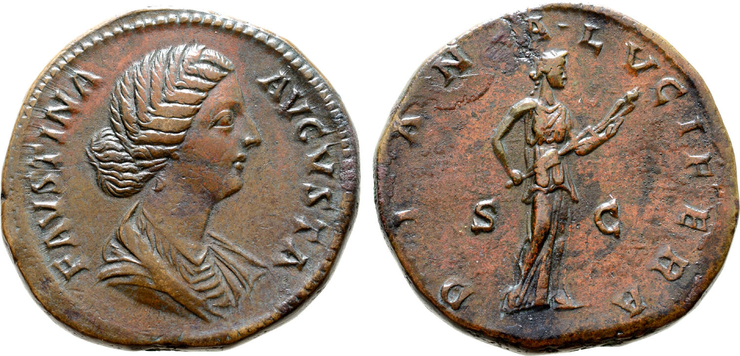 Faustina Jr DIANA LVCIFERA S C sestertius Roma.jpg