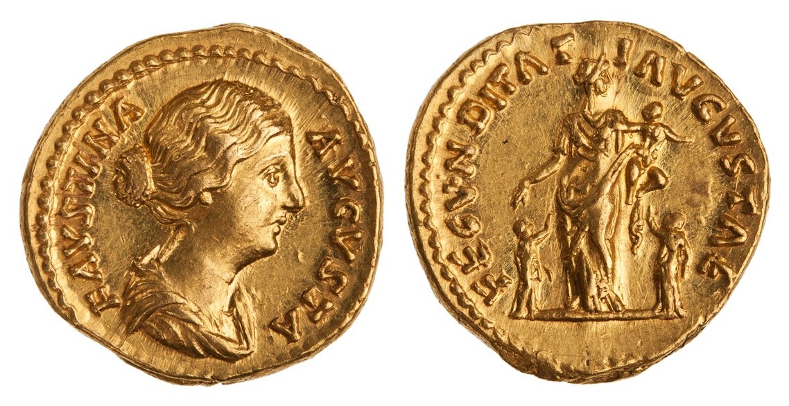 Faustina Jr FECVNDITATI AVGVSTI aureus ANS.jpg