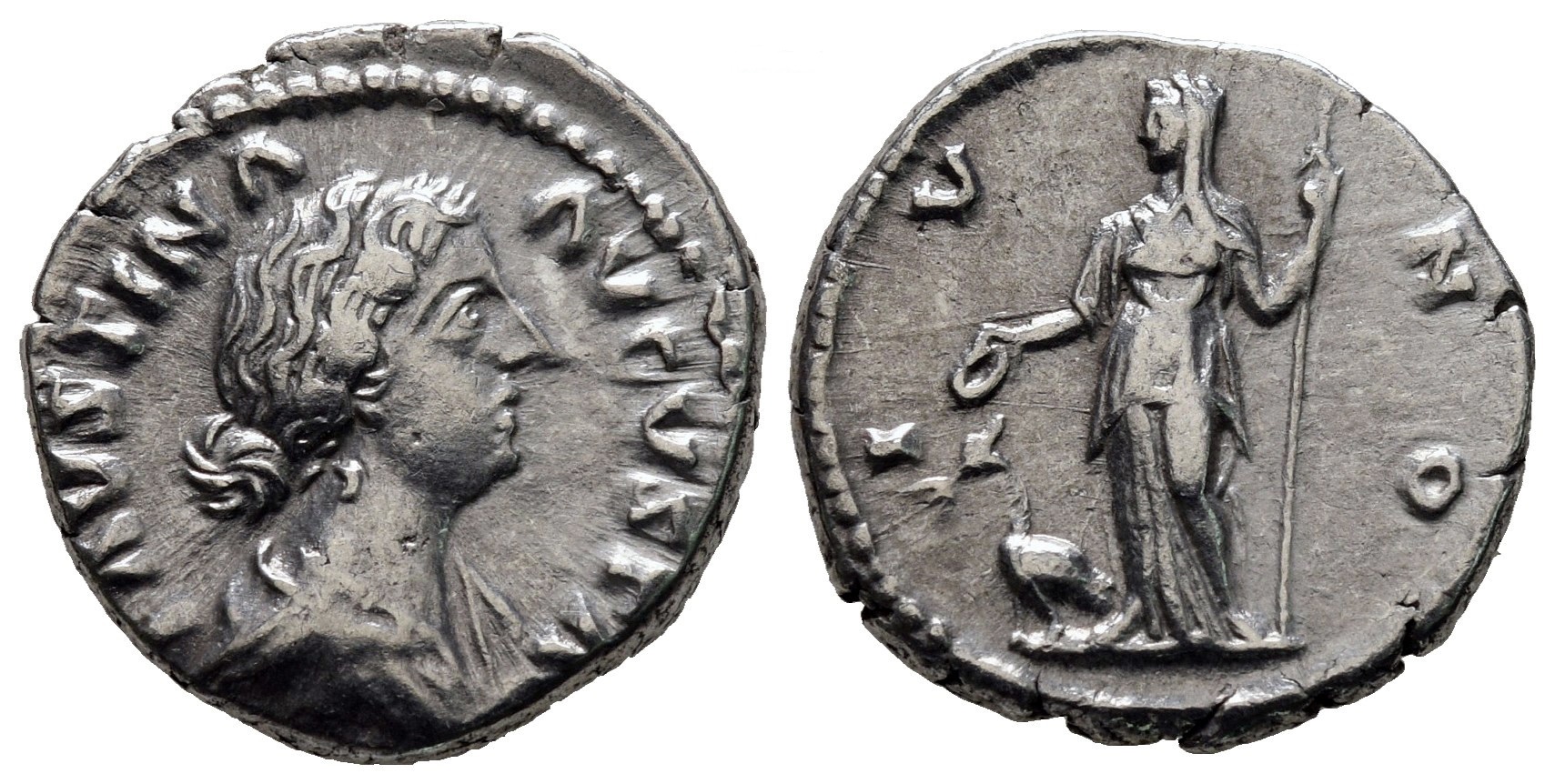 Faustina Jr IVNO denarius type 9 hairstyle Savoca.jpg