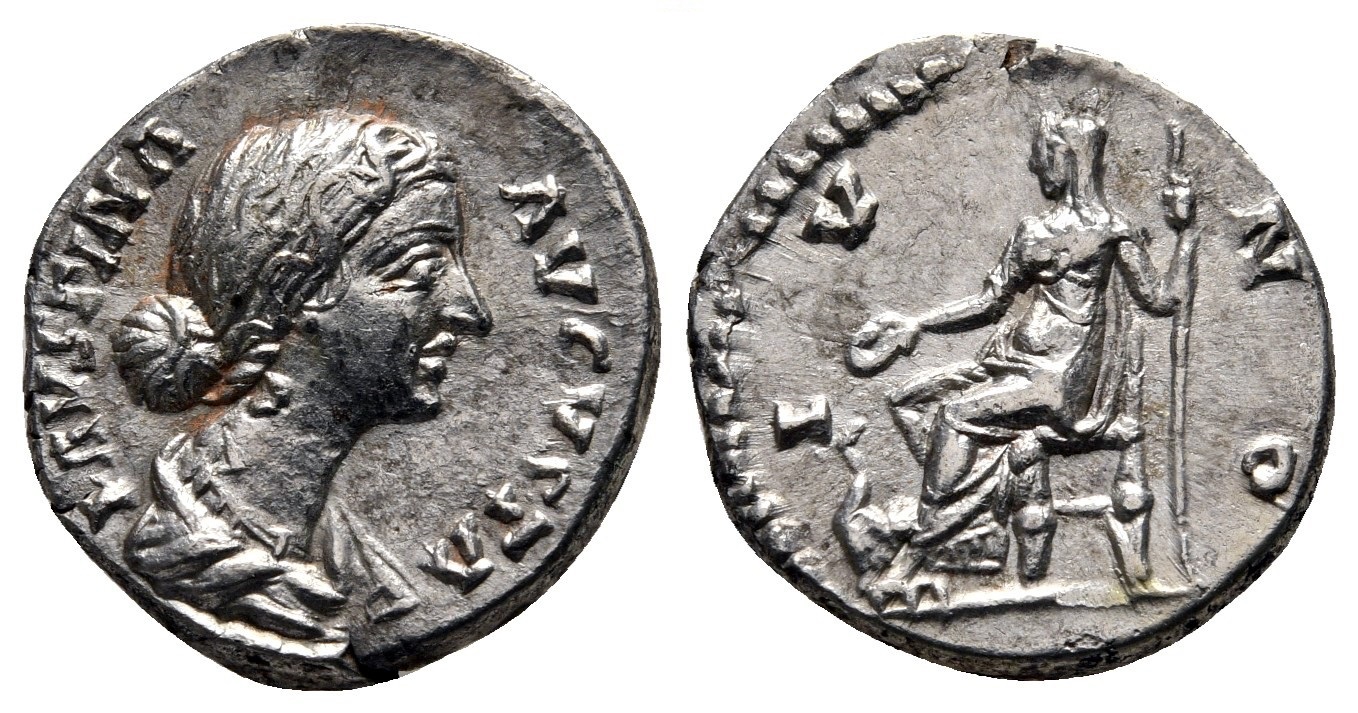 Faustina Jr IVNO seated denarius.jpg