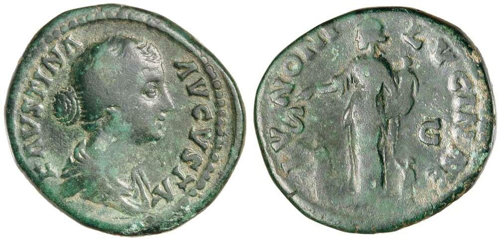 Faustina Jr IVNONI LVCINAE dupondius Noble Numismatics.jpg