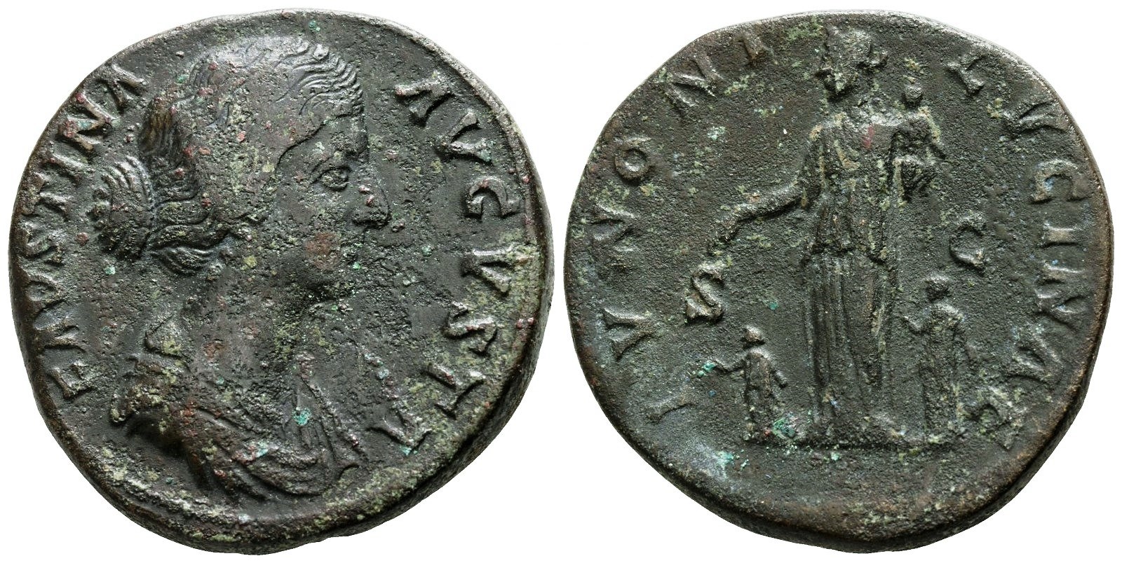 Faustina Jr IVNONI LVCINAE S C sestertius seller's photo.jpg