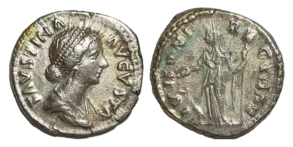 Faustina Jr IVNONI REGINAE standing denarius double band of pearls.jpg