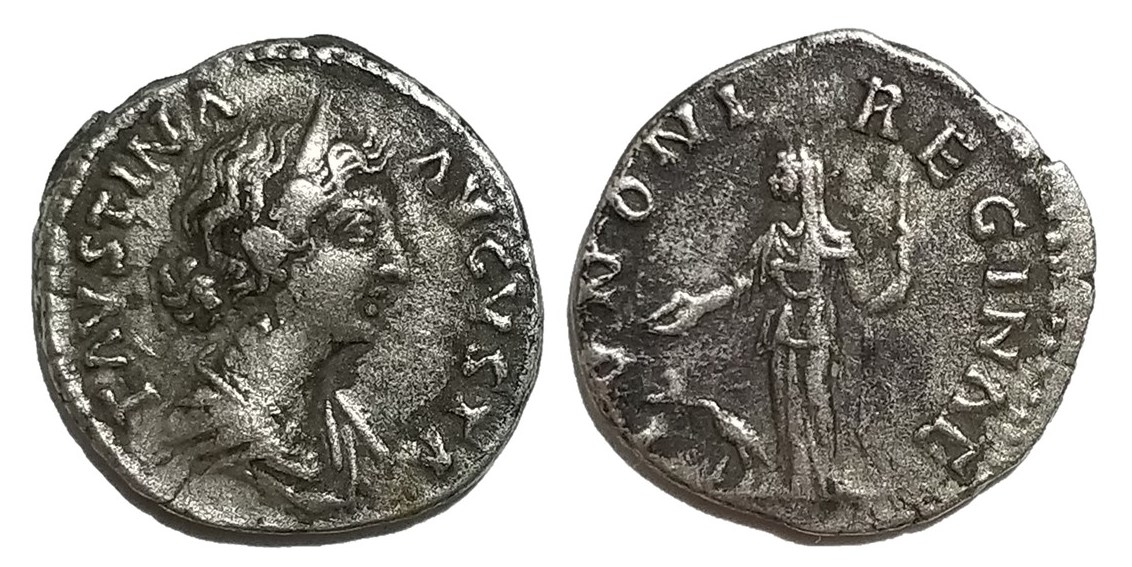 Faustina Jr IVNONI REGINAE standing denarius stephane.jpg