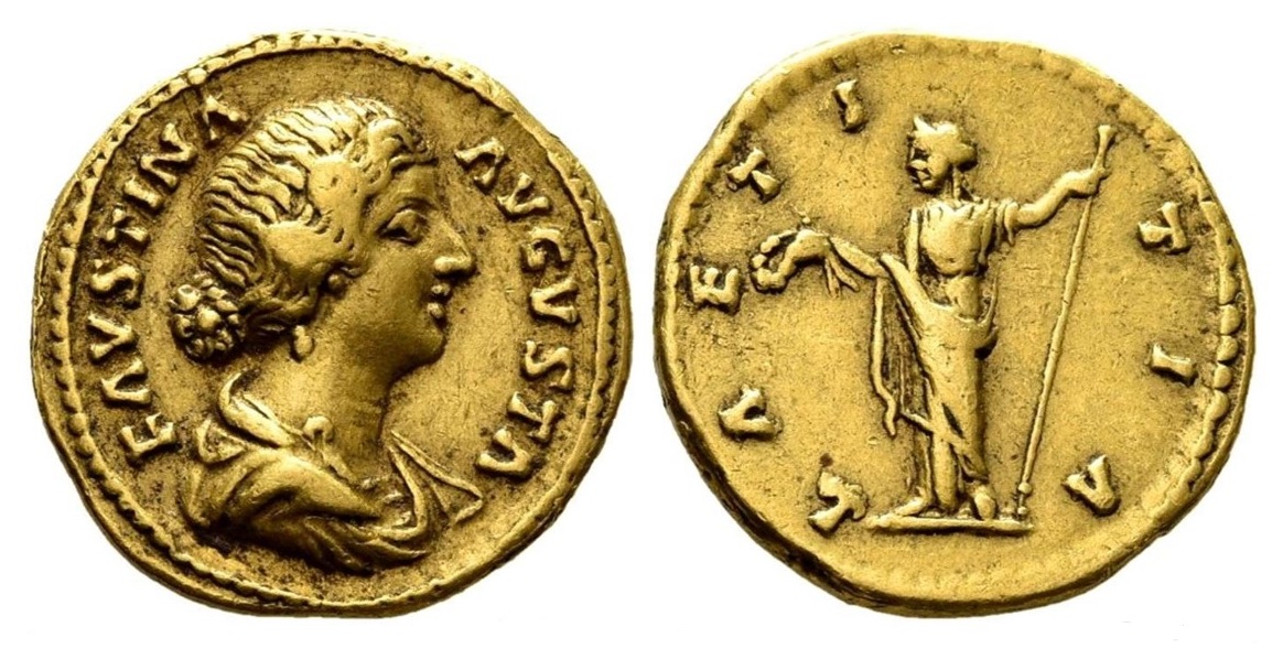 Faustina Jr LAETITIA aureus type 8 bust Berlin.jpg