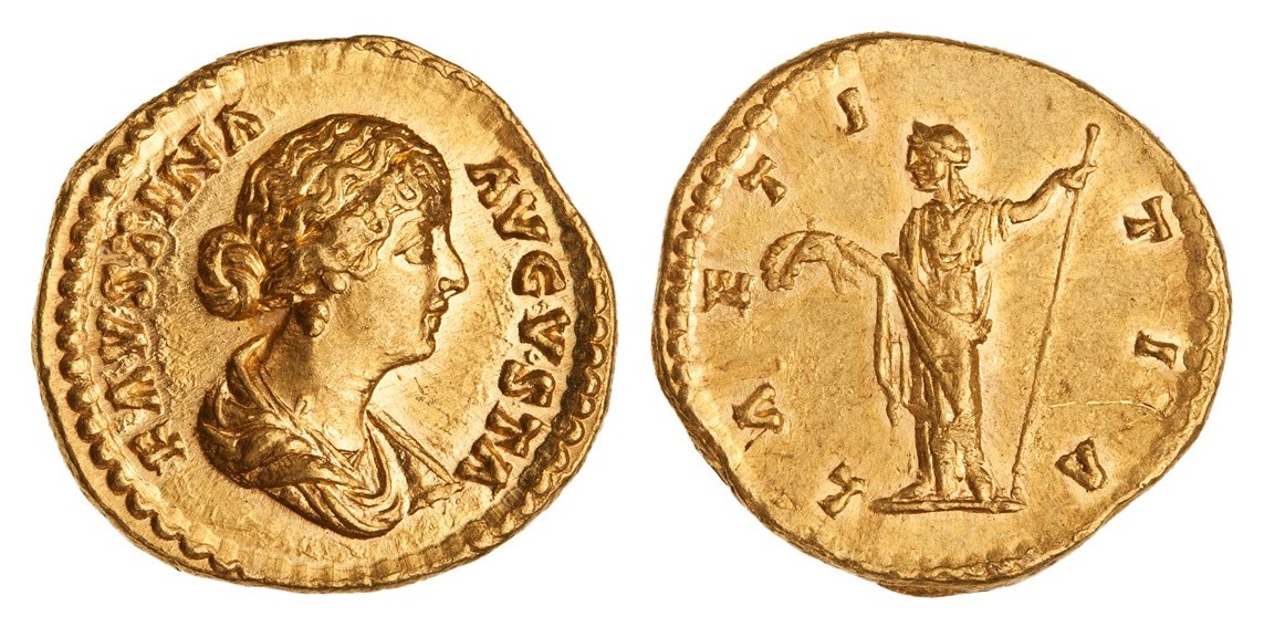 Faustina Jr LAETITIA aureus type 9 bust ANS.jpg