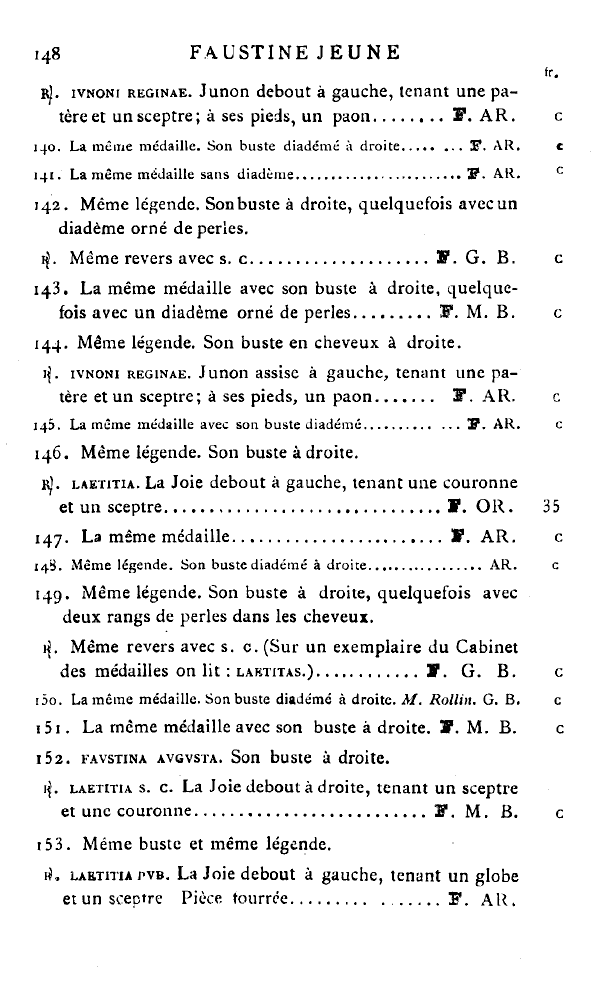 Faustina Jr LAETITIA standing right denarius Cohen listing.png