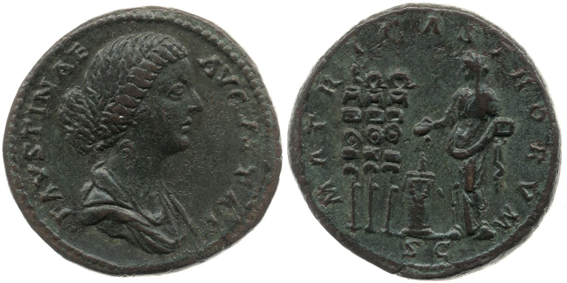 Faustina Jr MATRI CASTRORVM S C sestertius BMC.jpg