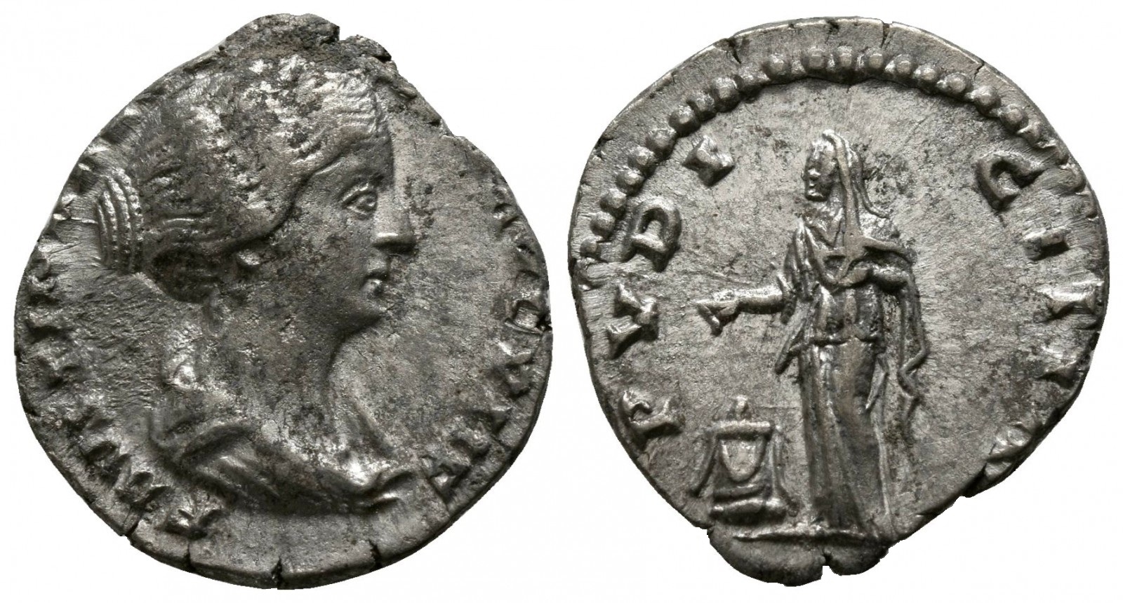 Faustina Jr PVDICITIA sacrificing denarius.jpg