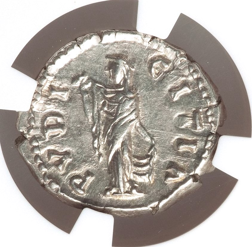 Faustina Jr PVDICITIA veil denarius type 2 hairstyle Heritage rev.jpg