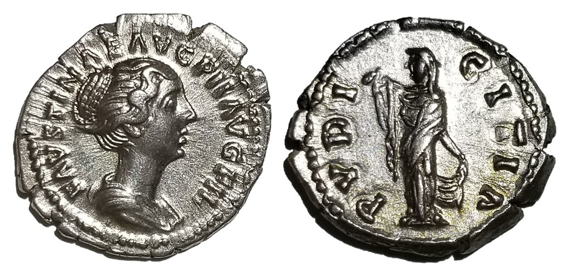 Faustina Jr PVDICITIA veil denarius type 2 hairstyle.jpg