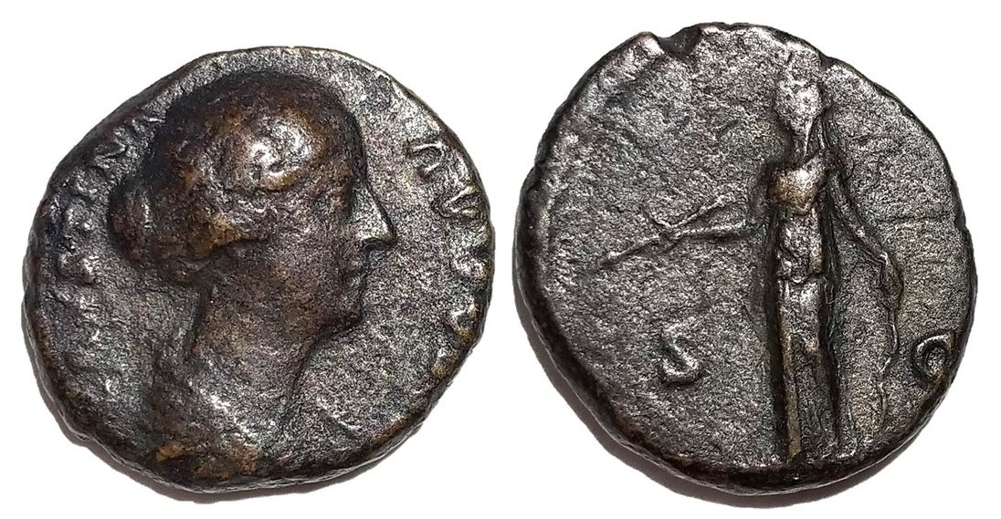 Faustina Jr S C Diana as mule with FAVSTINA AVGVSTA obv.jpg