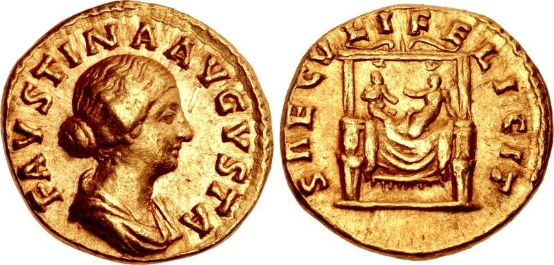 Faustina Jr SAECVLI FELICIT aureus CNG.jpg