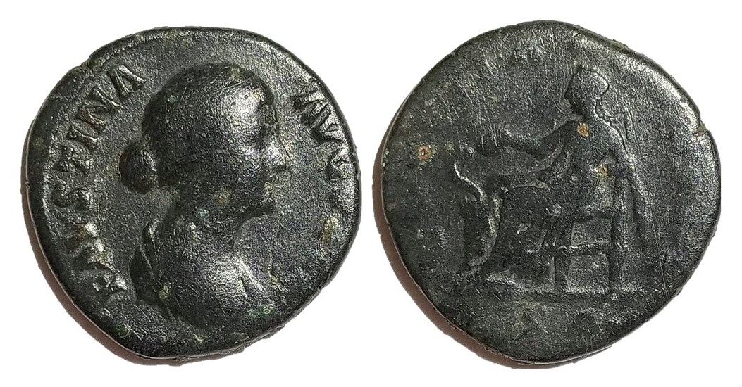 Faustina Jr SALVTI AVGVSTAE S C seated dupondius.jpg