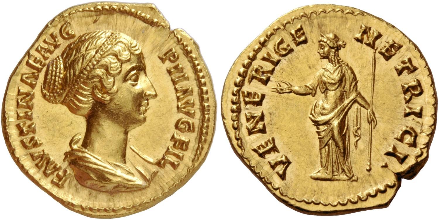 Faustina Jr VENERI GENETRICI aureus NAC 105, lot 43.jpg
