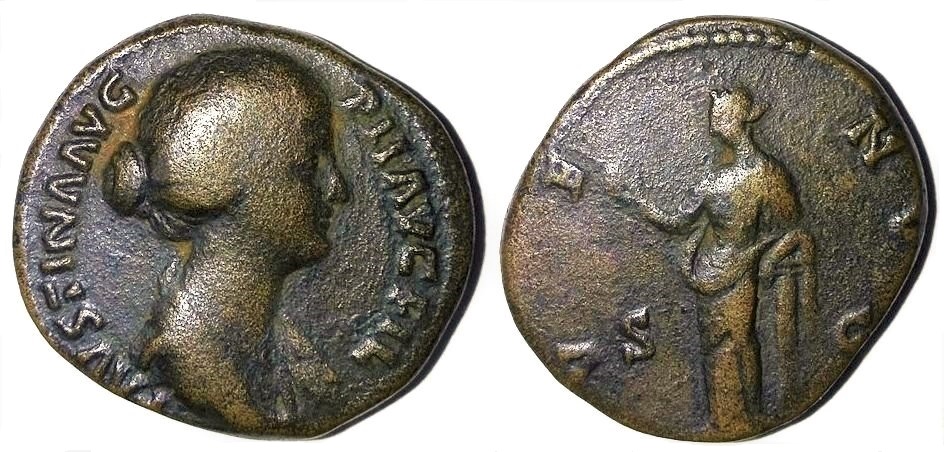 Faustina Jr Venus and column Dupondius.jpg