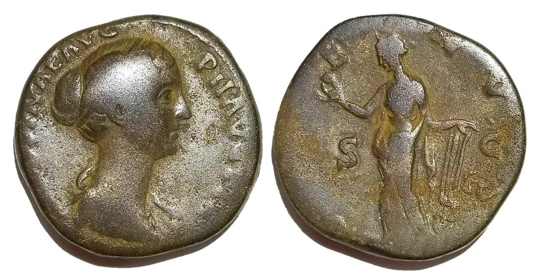 Faustina Jr VENVS S C and rudder sestertius.jpg
