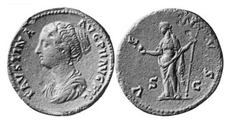 Faustina Jr VENVS S C apple and scepter sestertius left-facing bust Hess 1934.JPG