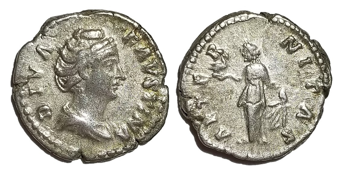 Faustina Sr AETERNITAS Aeternitas standing denarius.jpg