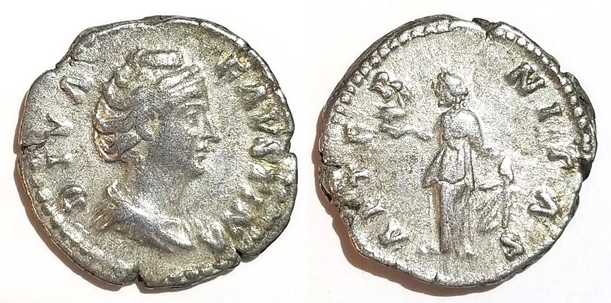 Faustina Sr AETERNITAS Aeternitas standing denarius.jpg