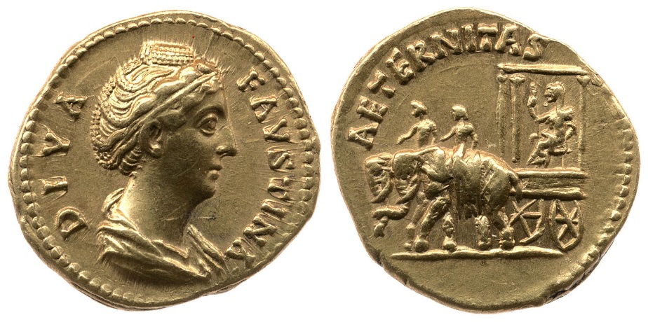 Faustina Sr AETERNITAS elephant carpentum aureus BMC.jpg