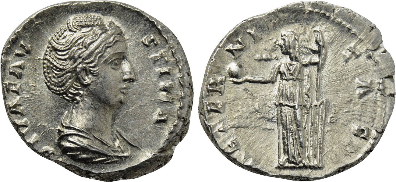 Faustina Sr AETERNITAS Fortuna denarius bare-headed.jpg
