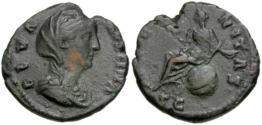 Faustina Sr AETERNITAS S C Aeternitas seated on globe MB veiled bust.jpg
