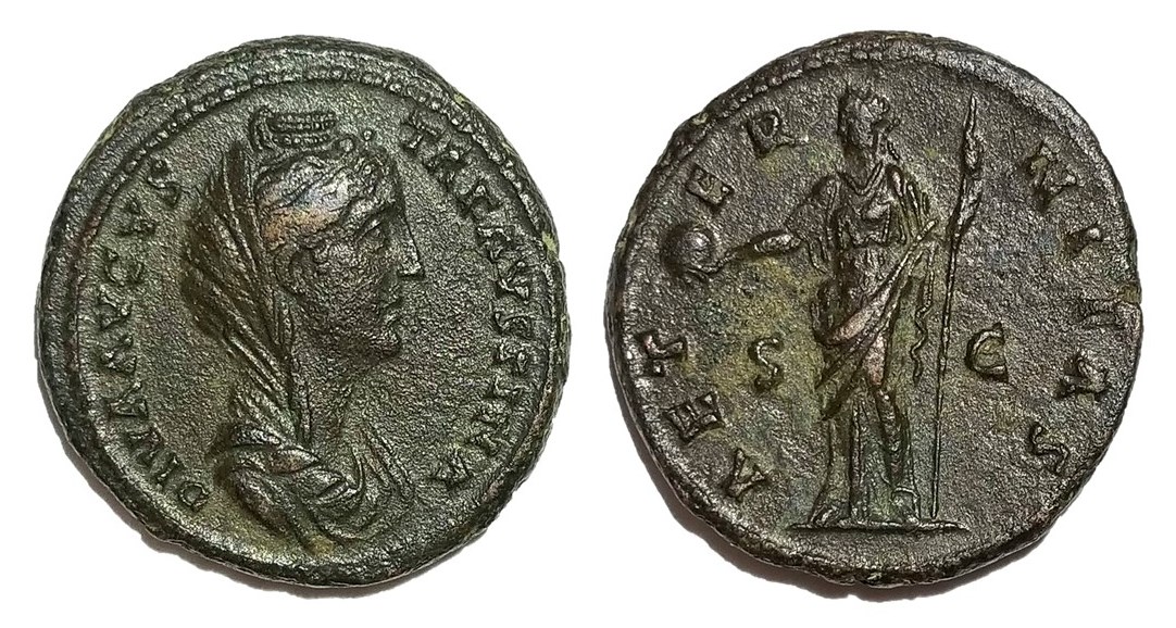 Faustina Sr AETERNITAS S C Providentia globe and scepter As veiled bust.jpg