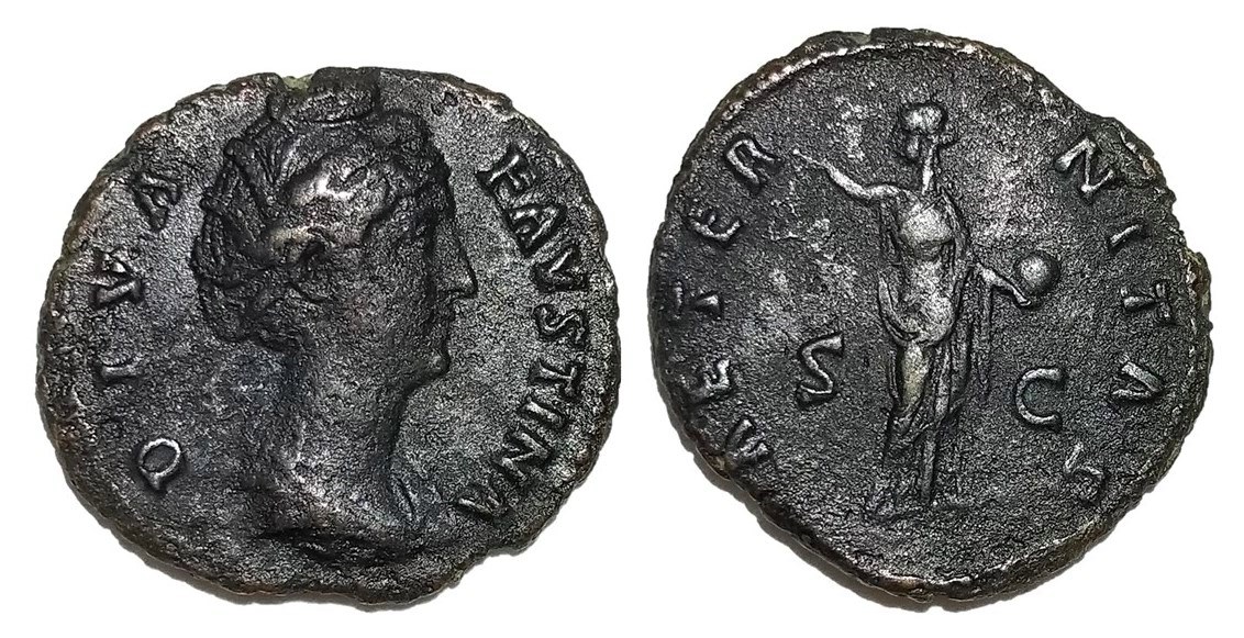Faustina Sr AETERNITAS S C Providentia raising r hand and holding globe as.jpg