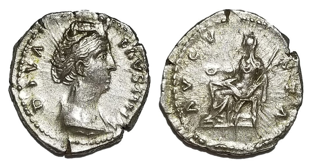 Faustina Sr AVGVSTA Vesta seated denarius.jpg