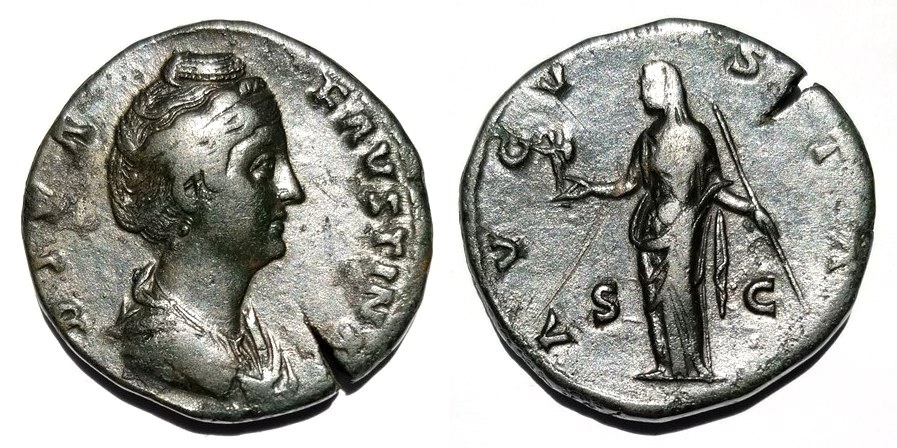 Faustina Sr AVGVSTA Vesta standing sestertius.jpg