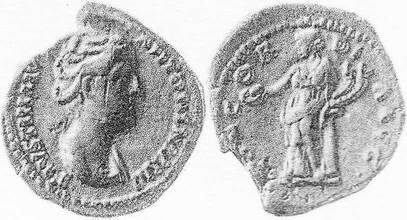 Faustina Sr CONCORDIA AVG no PP standing denarius Strack 392 Paris.jpg