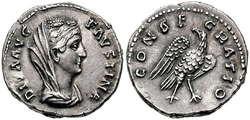 Faustina Sr CONSECRATIO Eagle Denarius CNG.jpg