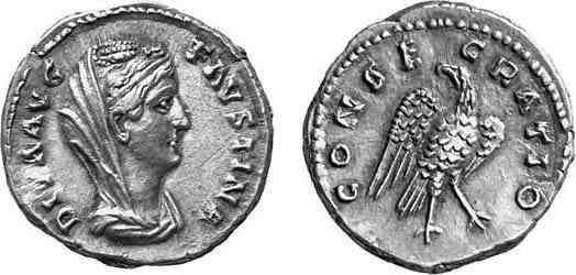 Faustina Sr CONSECRATIO Eagle Denarius Gorny & Mosch.jpg