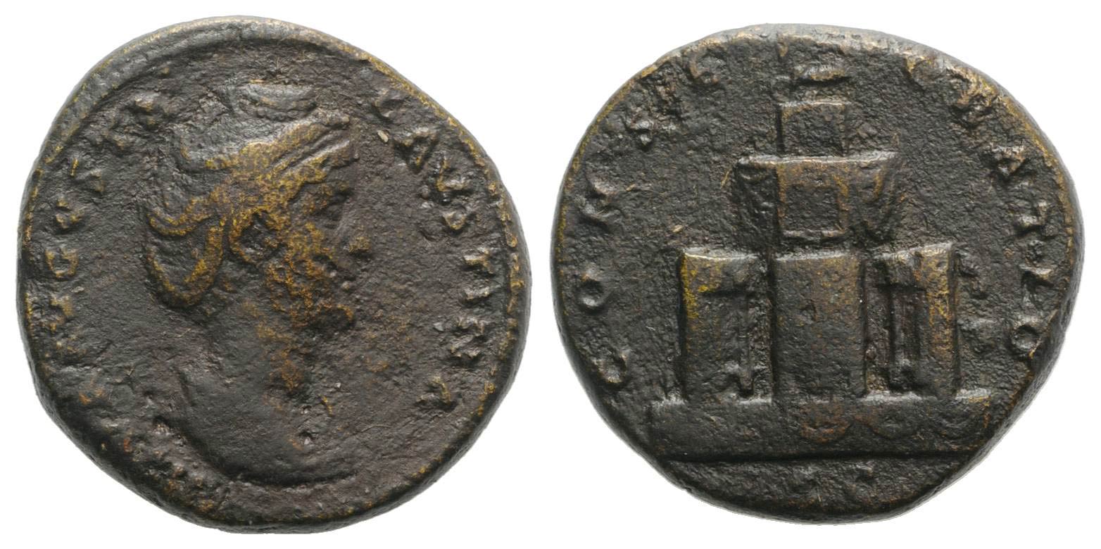 Faustina Sr CONSECRATIO funeral pyre dupondius.jpg
