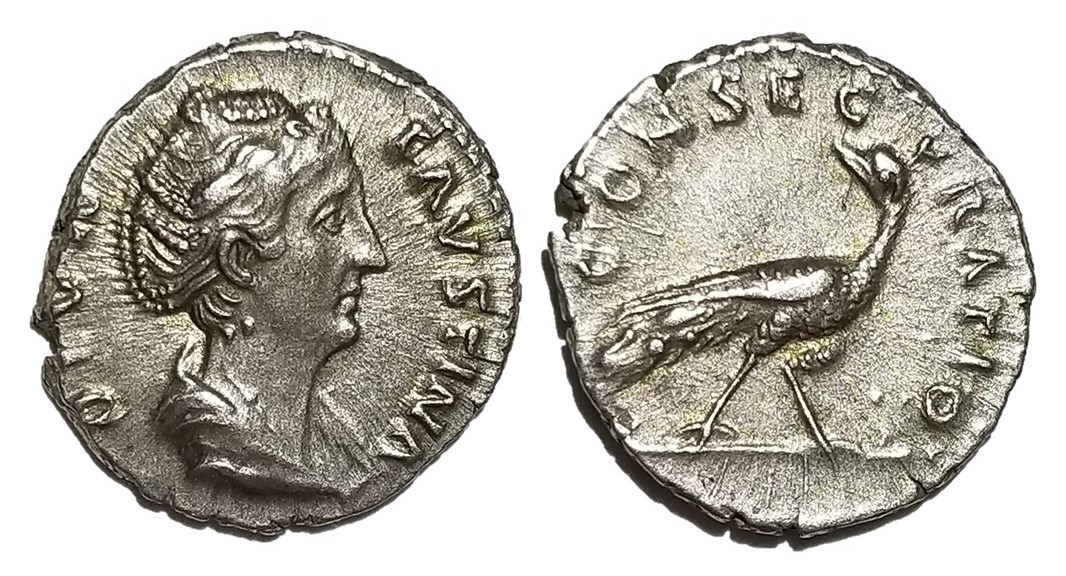 Faustina Sr CONSECRATIO Peacock Denarius.jpg