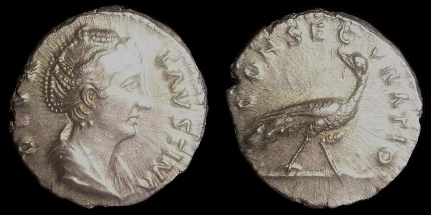 Faustina Sr CONSECRATIO Peacock Denarius.jpg