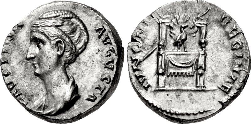 Faustina Sr IVNONI REGINAE Peacock and Throne denarius CNG.jpg