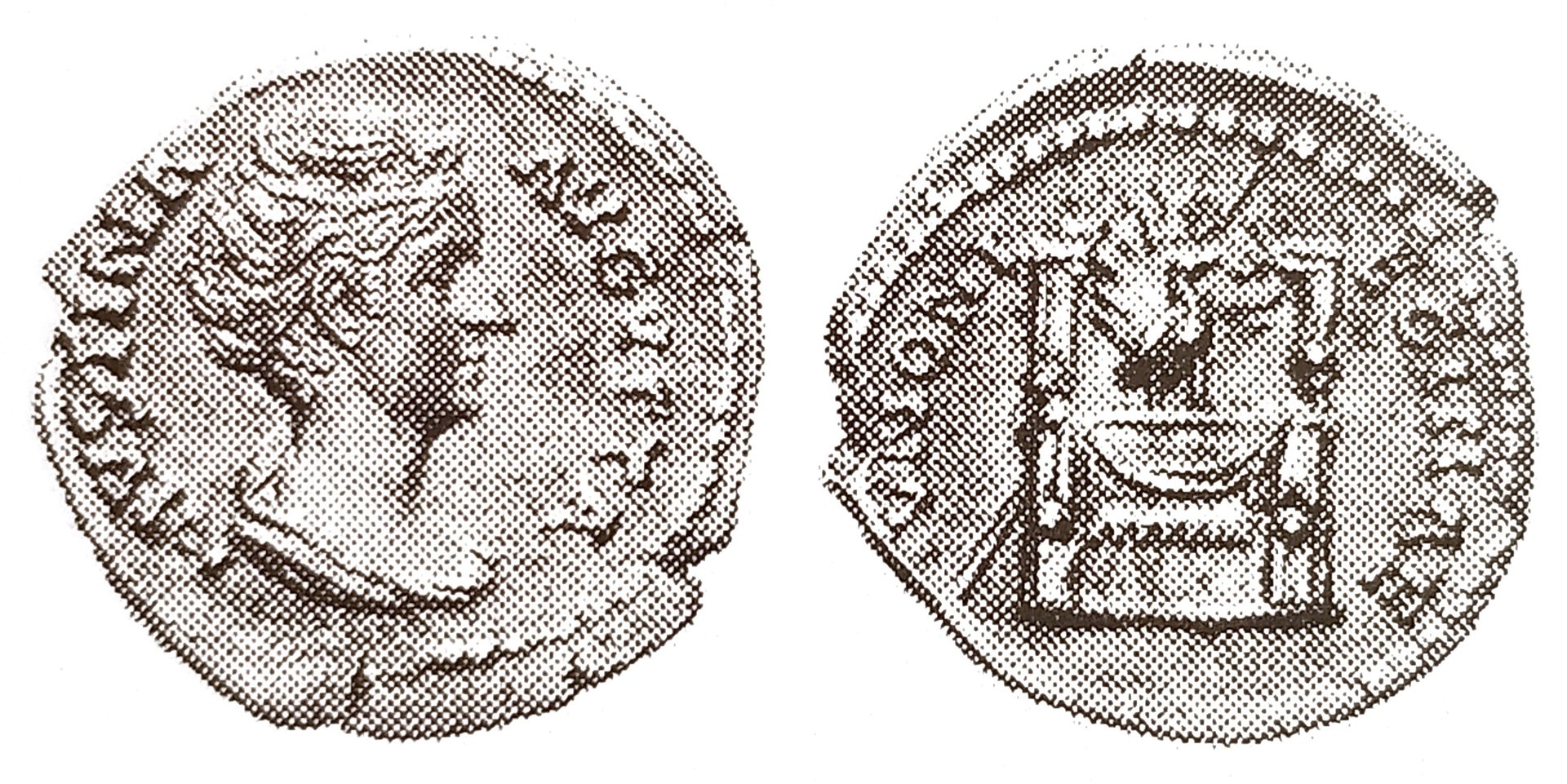 Faustina Sr IVNONI REGINAE Peacock and Throne denarius CRE.jpg