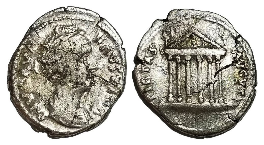 Faustina Sr PIETAS AVGVSTI temple denarius.jpg
