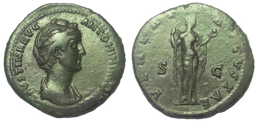 Faustina Sr VENERI AVGVSTAE S C lifetime dupondius Praefectus.jpg