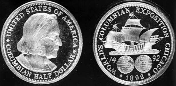 First 1892 Columbian, Planchet Flaw, Chicago Field Museum.png